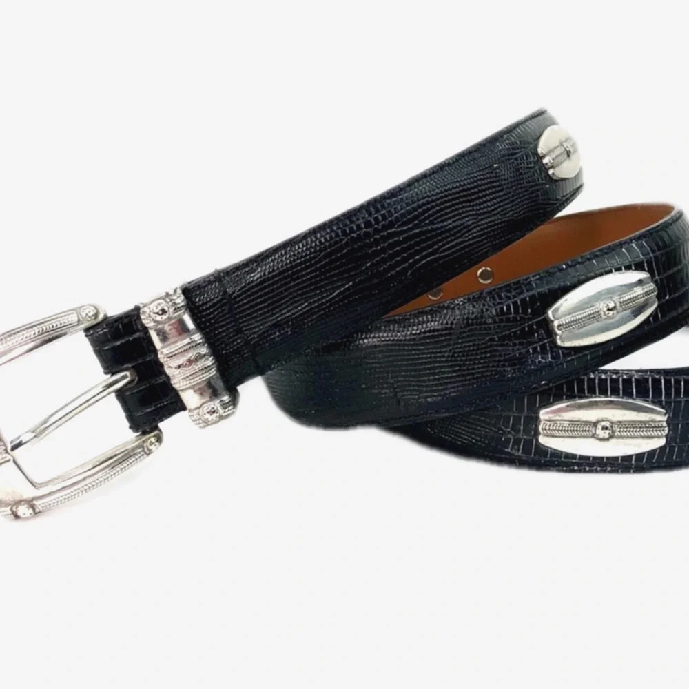 Walter Hagen Womens Black Lizard Belt Size 40